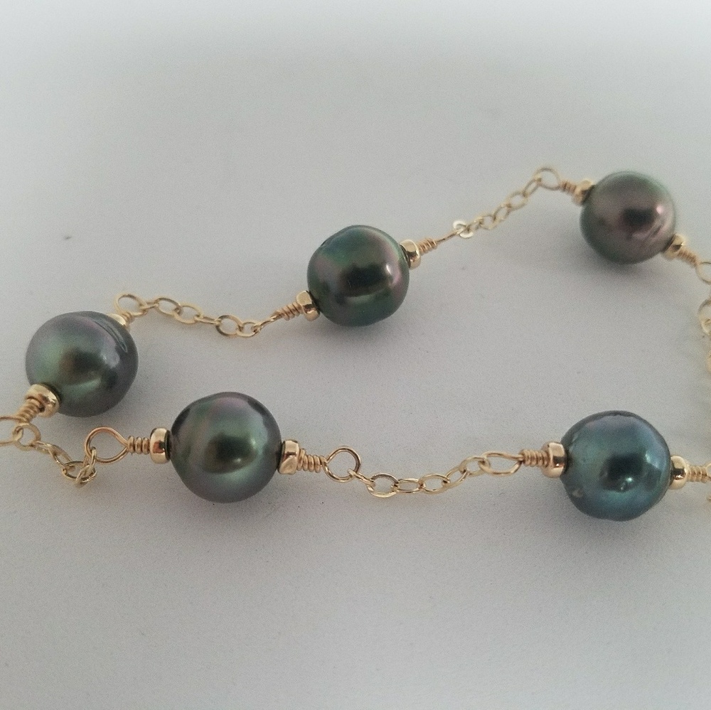 Tahitian pearl bracelet gold filled silver starfis - Picture 1 of 8